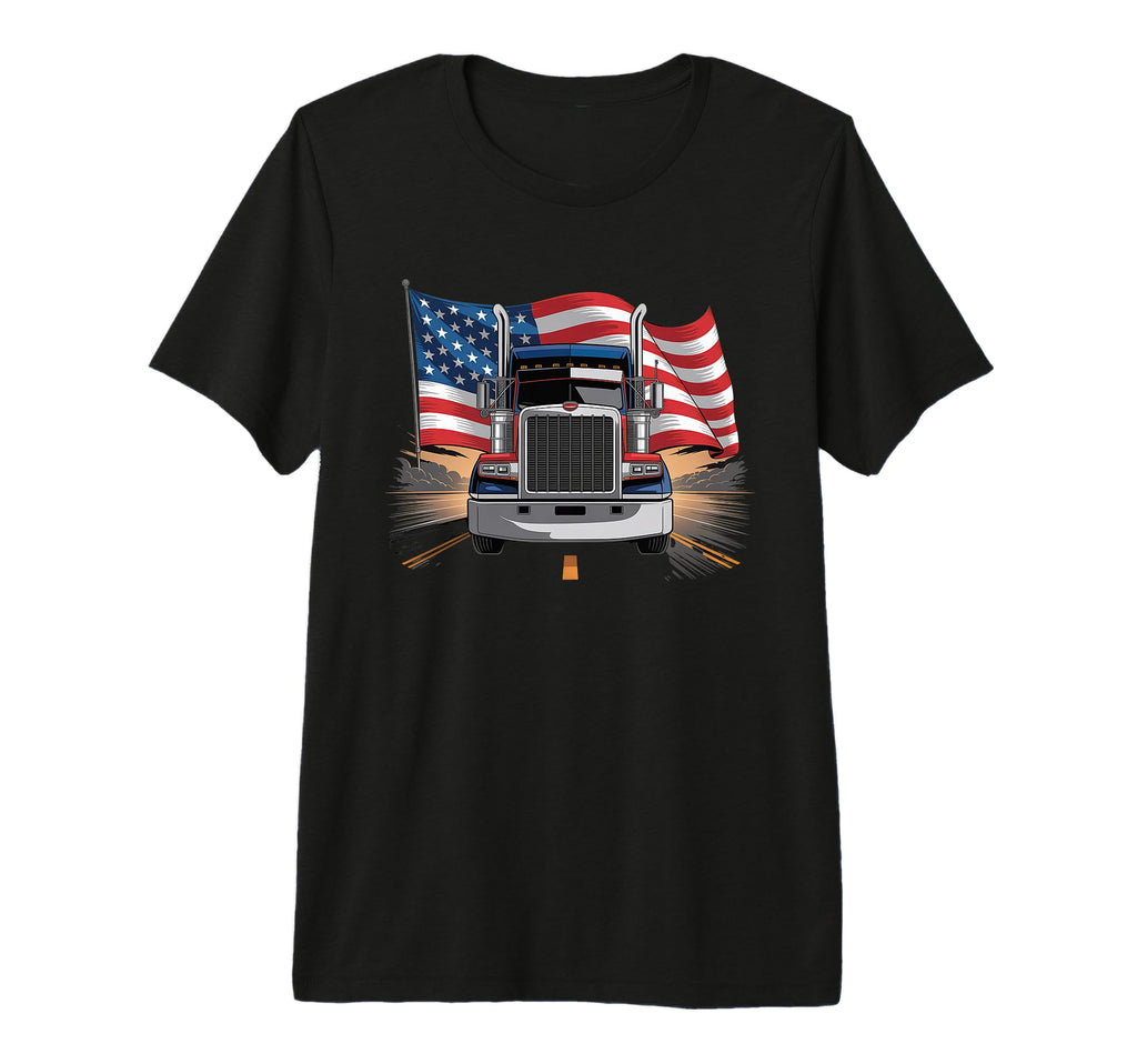 American Flag Trucker Dad Big Rig T-Shirt - Fun Novelty Design Unisex - T-Shirt, Sweatshirt, Hoodie