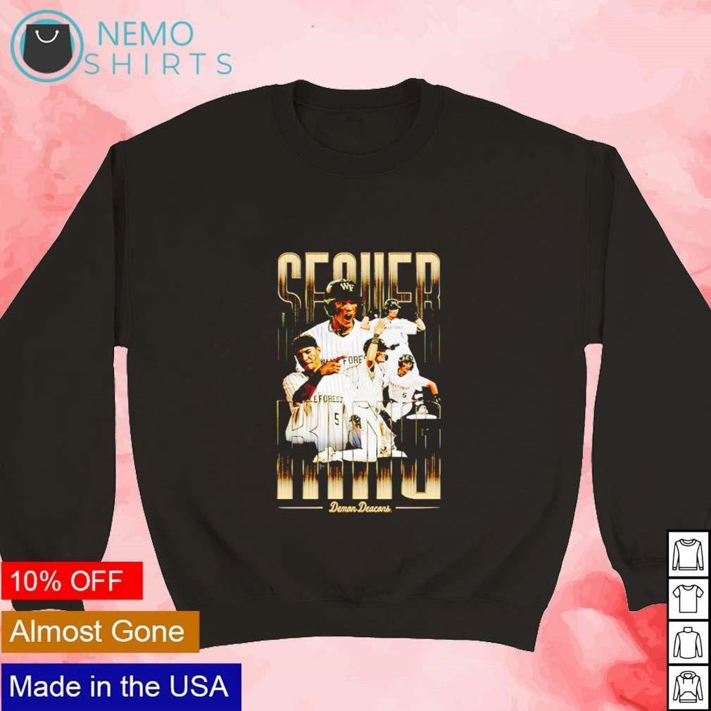 Seaver King Wake Forest baseball player collage - Adult & Kids T-Shirts, Sweatshirts & Hoodies apparel design preview 4