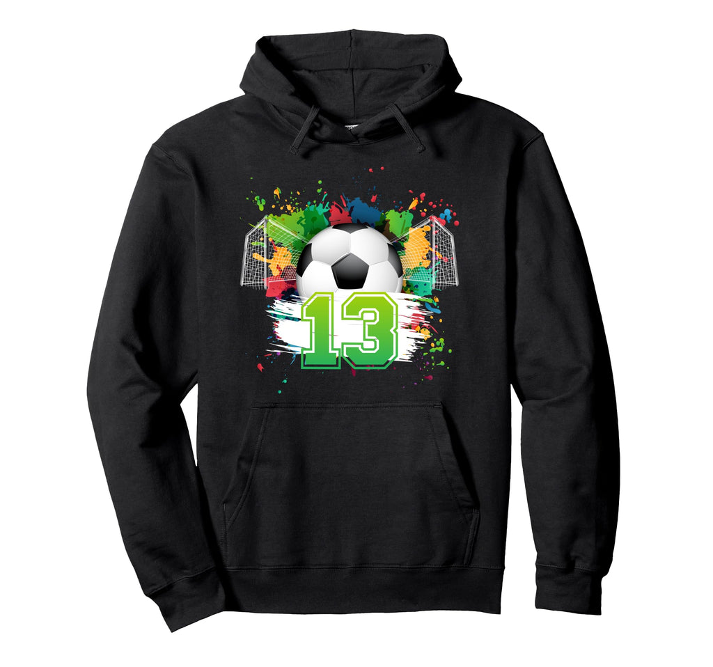 13Th Soccer Birthday Party 13 Year Old Hoodie - Trendy Graphic Unisex - T-Shirt, Sweatshirt, Hoodie