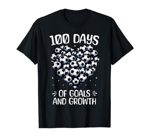 100 Days School Soccer Heart Love T-Shirt - Novelty Apparel for Adults - T-Shirt, Sweatshirt, Hoodie