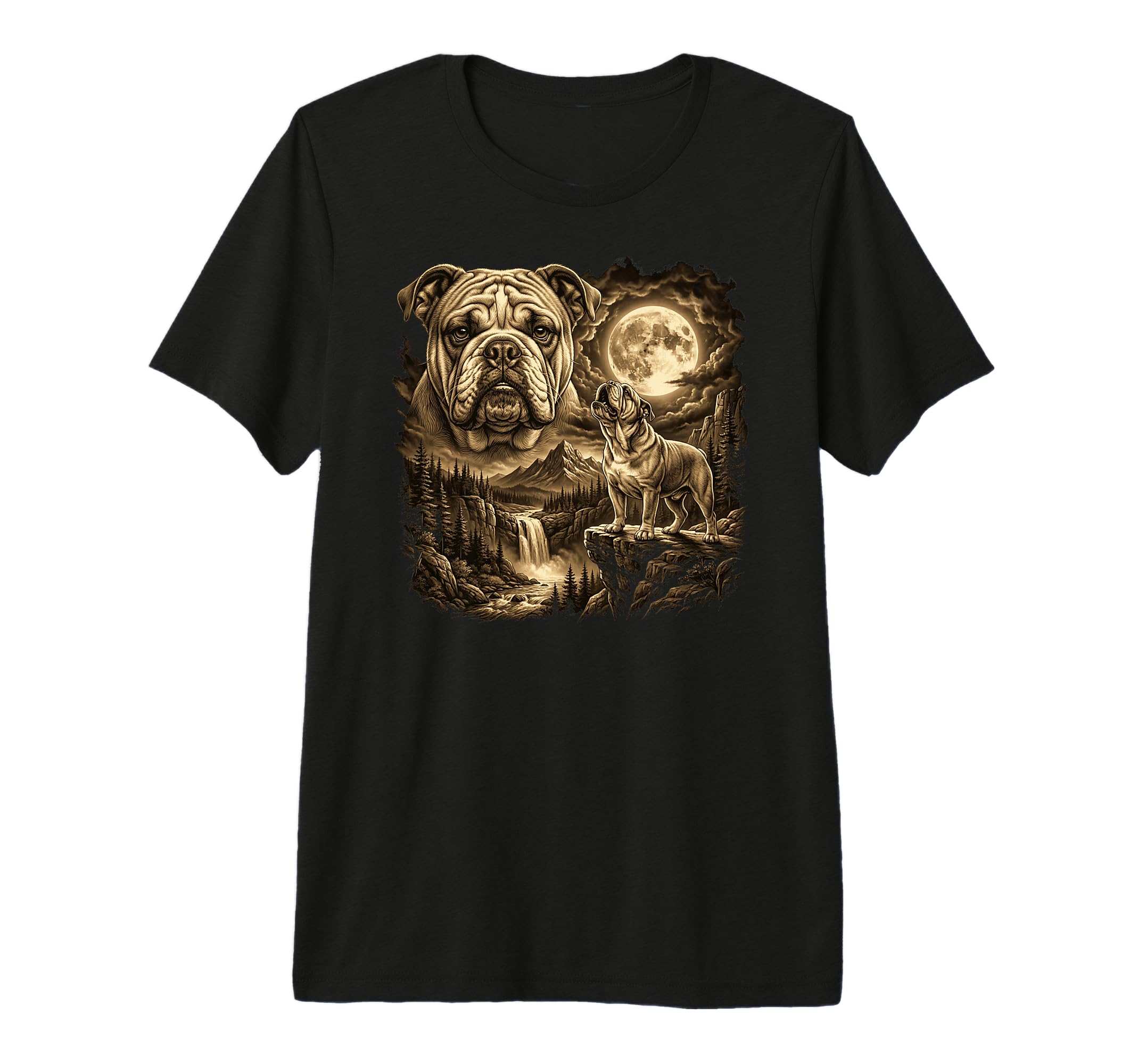 Bulldog Full Moon Bulldog Mom Dad T-Shirt - Streetwear Style Men Women - T-Shirt, Sweatshirt, Hoodie