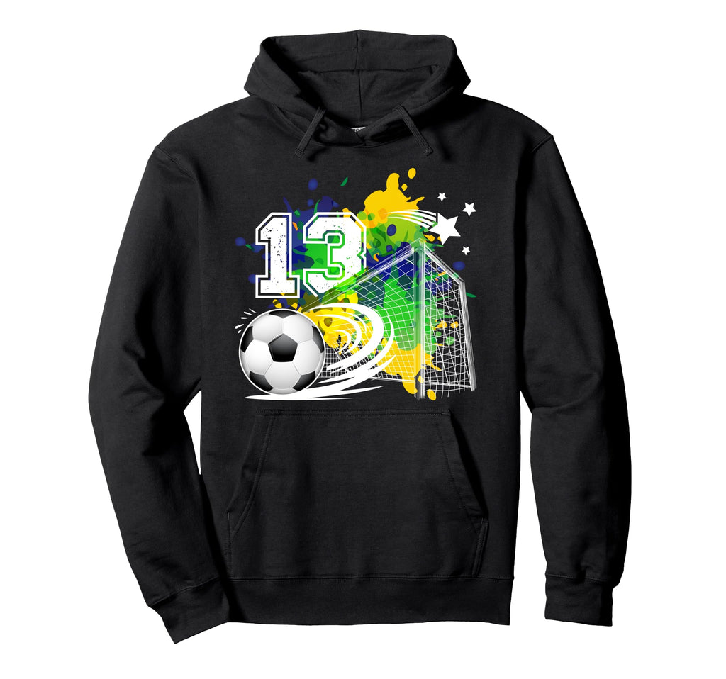 13Th Soccer Birthday Party 13 Year Old Hoodie - Custom Art Print Unisex - T-Shirt, Sweatshirt, Hoodie