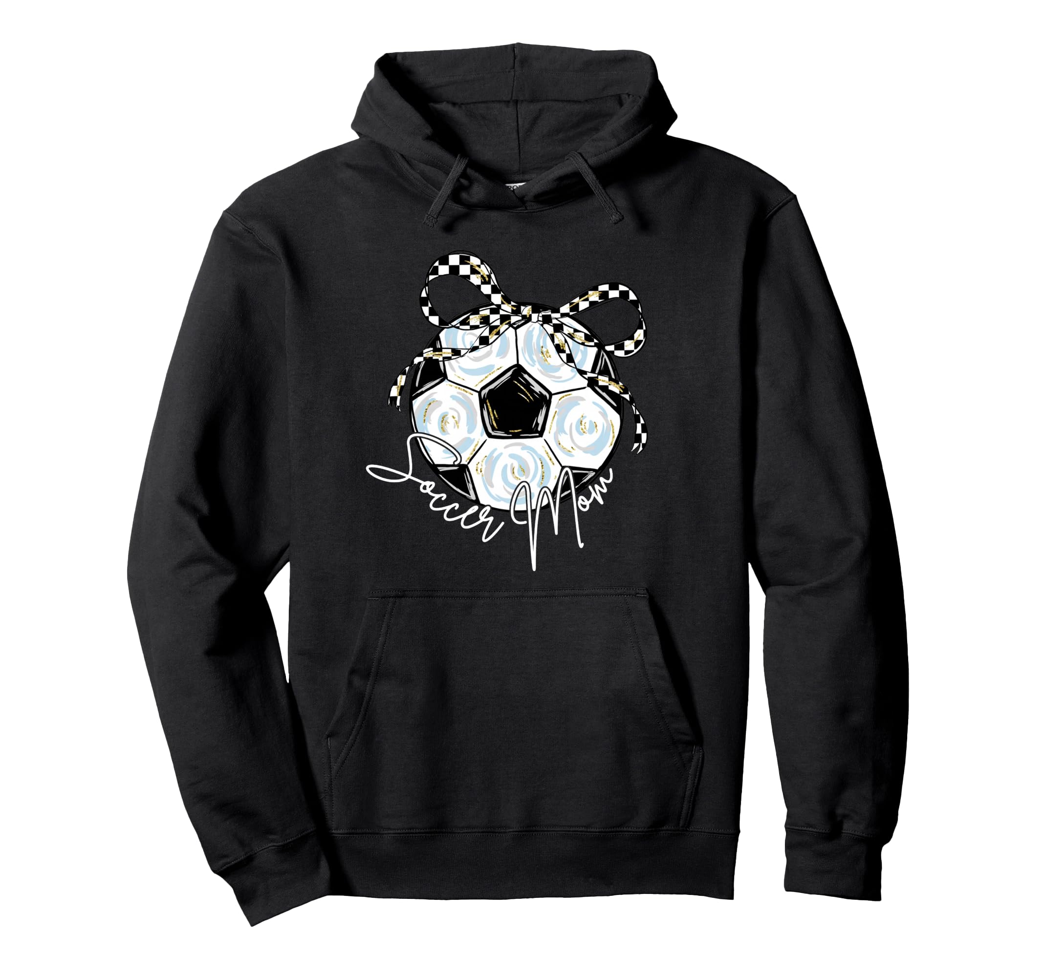 2 Sided Soccer Mom Mama Checkered Hoodie - Minimalist Print Men Women - T-Shirt, Sweatshirt, Hoodie
