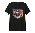 American Flag Trucker Dad Big Rig T-Shirt - Fun Novelty Design Men Women - T-Shirt, Sweatshirt, Hoodie