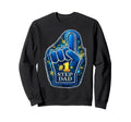 1 Step Dad Foam Finger Statement Sweatshirt - Custom Art Print for Adults - T-Shirt, Sweatshirt, Hoodie