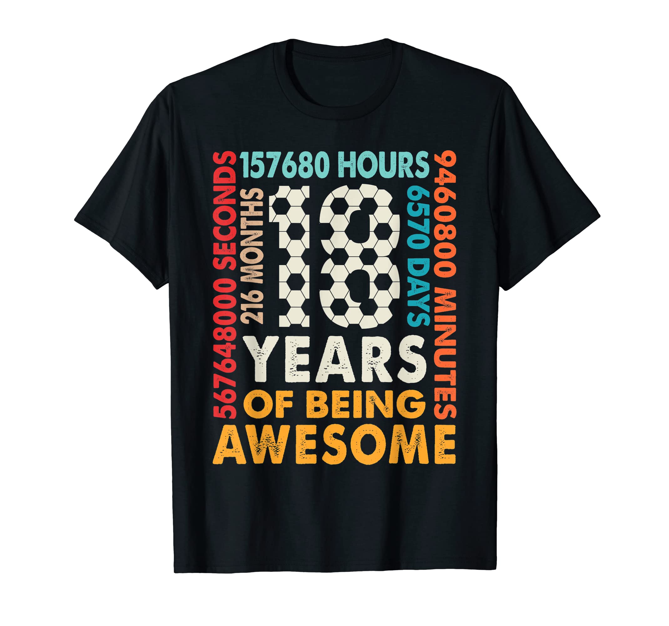 18Th Birthday 18 Years Old 216 Months T-Shirt - Trendy Graphic for Adults - T-Shirt, Sweatshirt, Hoodie
