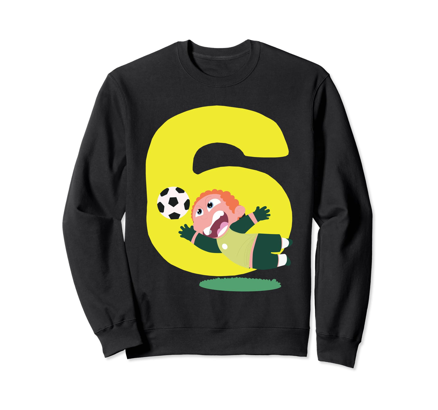 6Th Birthday 6 Years Soccer Football Sweatshirt - Unique Graphic Men Women - T-Shirt, Sweatshirt, Hoodie