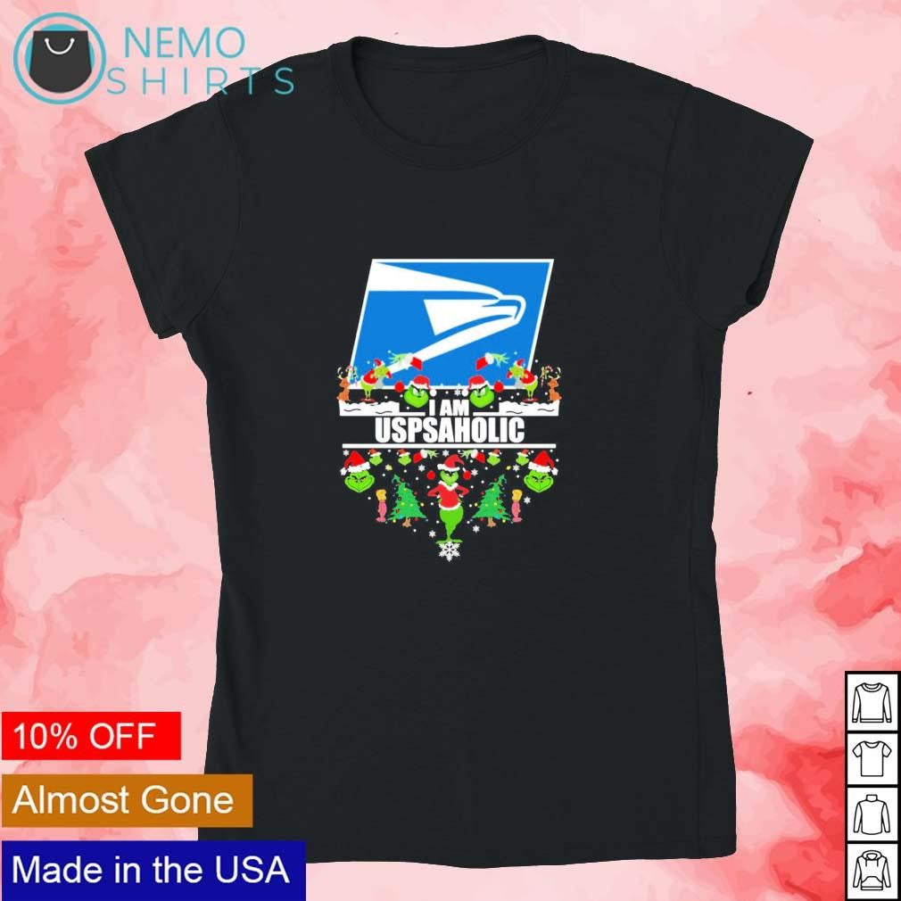 USPS Santa Grinch I am USPSaholic - Adult & Kids T-Shirts, Sweatshirts & Hoodies apparel design preview 4