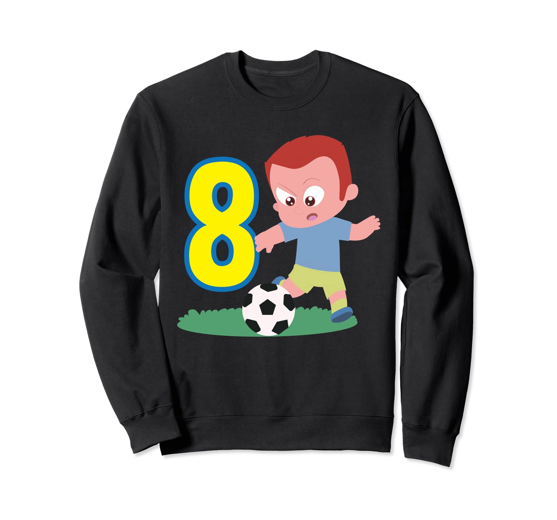 8Th Birthday 8 Years Soccer Football Sweatshirt - Novelty Apparel Unisex - T-Shirt, Sweatshirt, Hoodie