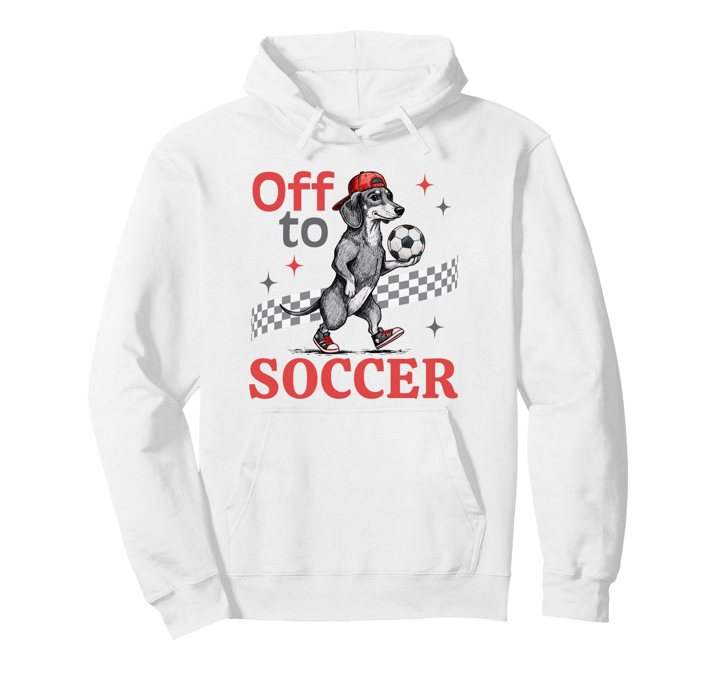 Dachshund Soccer Fan Funny Wiener Dog Hoodie - Minimalist Print Men Women - T-Shirt, Sweatshirt, Hoodie