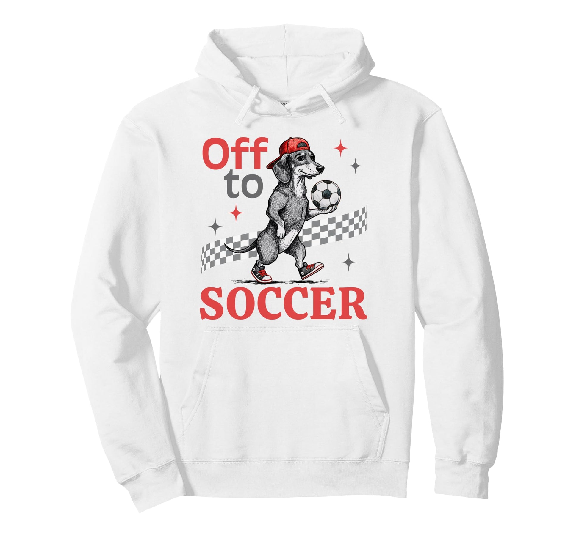 Dachshund Soccer Fan Funny Wiener Dog Hoodie - Minimalist Print Men Women - T-Shirt, Sweatshirt, Hoodie