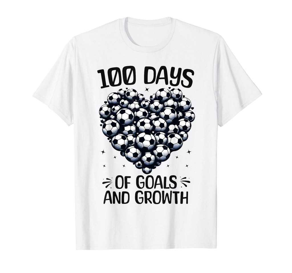 100 Days School Soccer Heart Love T-Shirt - Streetwear Style for Adults - T-Shirt, Sweatshirt, Hoodie