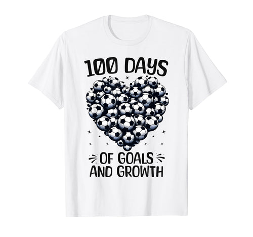 100 Days School Soccer Heart Love T-Shirt - Streetwear Style for Adults - T-Shirt, Sweatshirt, Hoodie