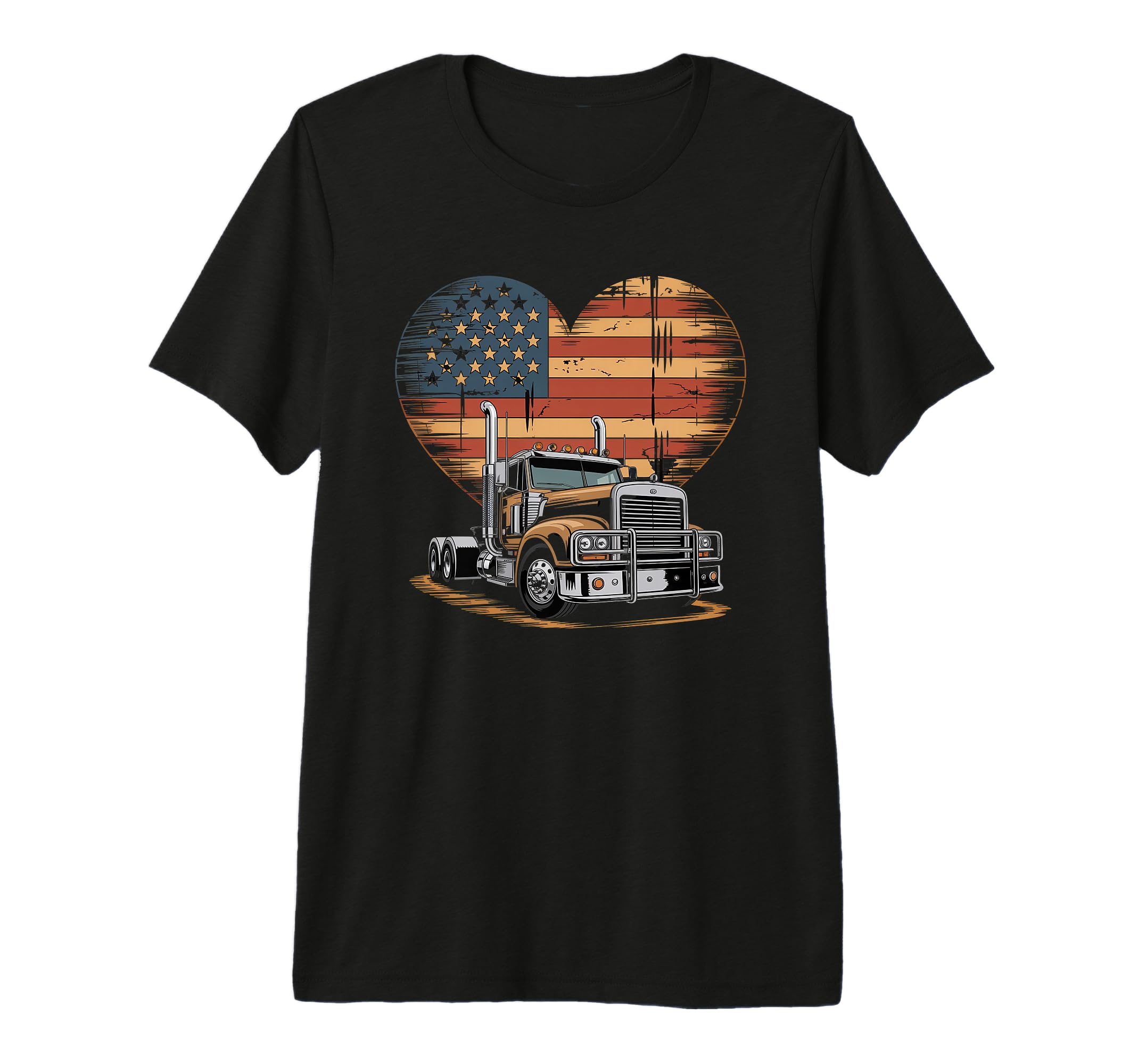 American Flag Trucker Dad Big Rig T-Shirt - Minimalist Print Unisex - T-Shirt, Sweatshirt, Hoodie
