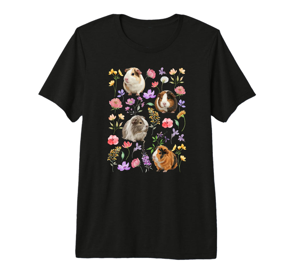 Guinea Pig Owner Flowers Guinea Pig T-Shirt - Minimalist Print Men Women - T-Shirt, Sweatshirt, Hoodie