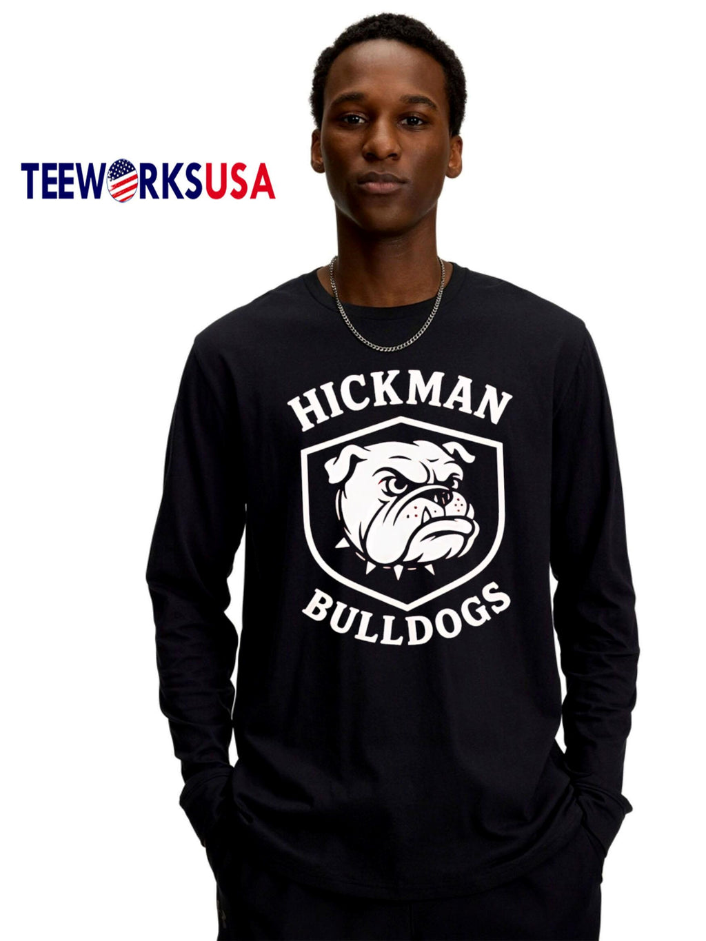Hickman Bulldogs cute mascot - Adult & Kids T-Shirts, Sweatshirts & Hoodies apparel design preview 4