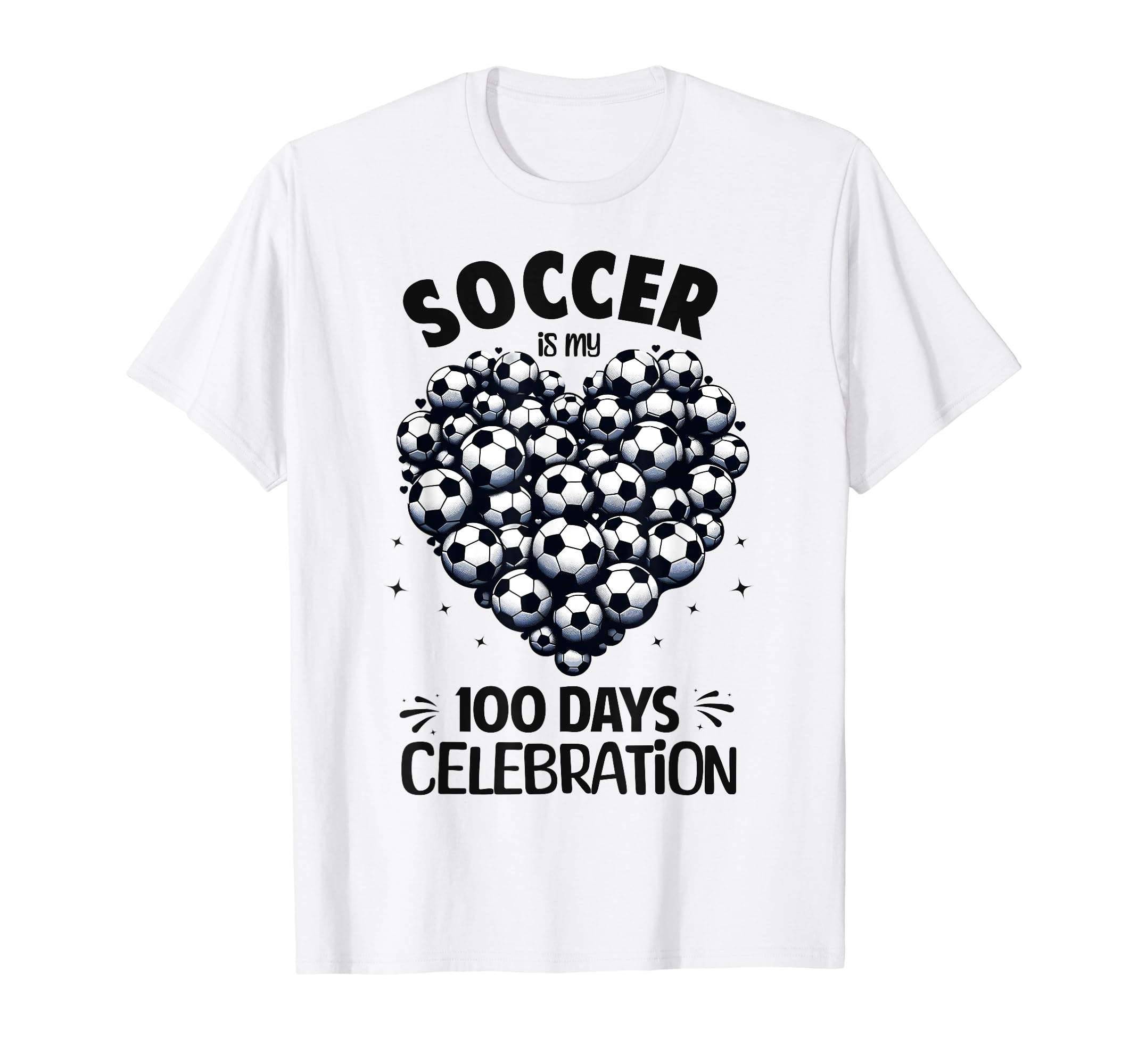 100 Days School Soccer Heart Love 100Th T-Shirt - Trendy Graphic Unisex - T-Shirt, Sweatshirt, Hoodie