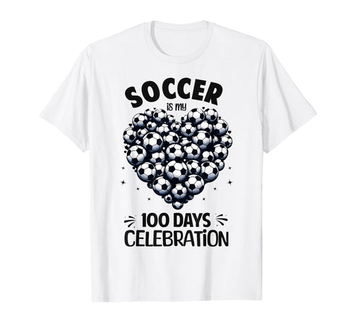 100 Days School Soccer Heart Love 100Th T-Shirt - Trendy Graphic Unisex - T-Shirt, Sweatshirt, Hoodie