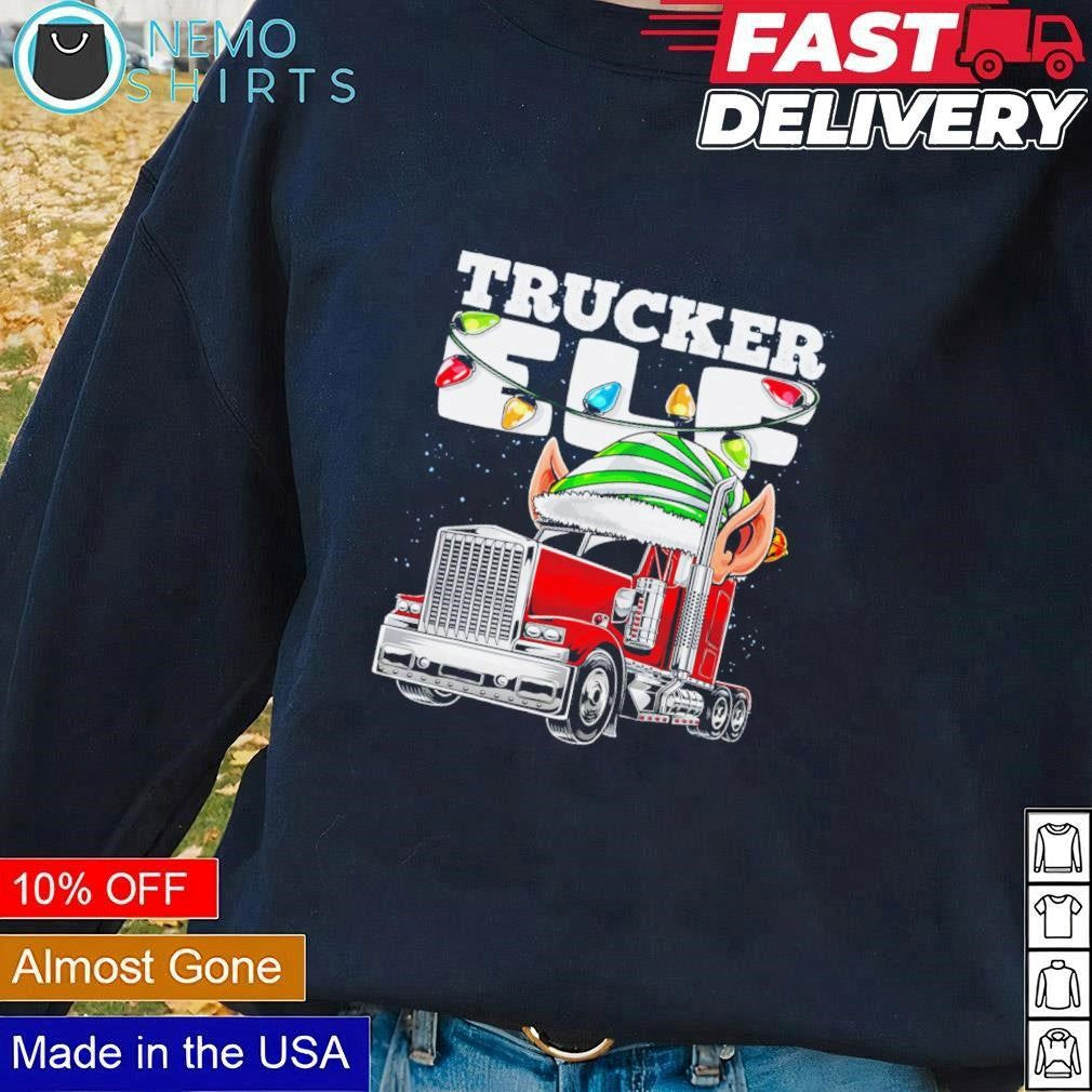 Trucker Elf Christmas - Adult & Kids T-Shirts, Sweatshirts & Hoodies apparel design preview 1