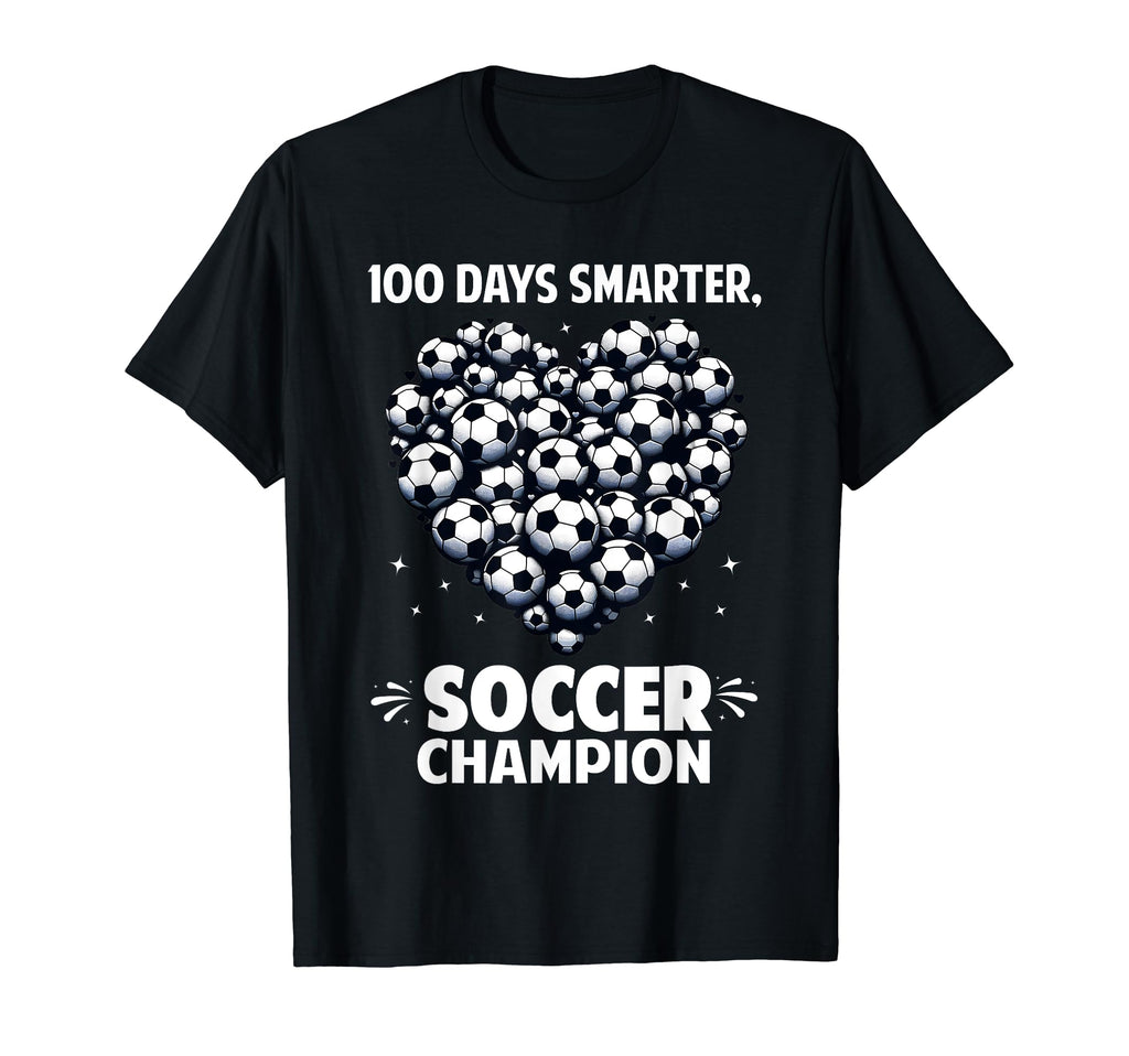 100 Days School Soccer Heart Love 100Th T-Shirt - Graphic Print Men Women - T-Shirt, Sweatshirt, Hoodie