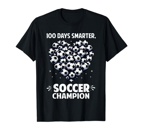 100 Days School Soccer Heart Love 100Th T-Shirt - Graphic Print Men Women - T-Shirt, Sweatshirt, Hoodie