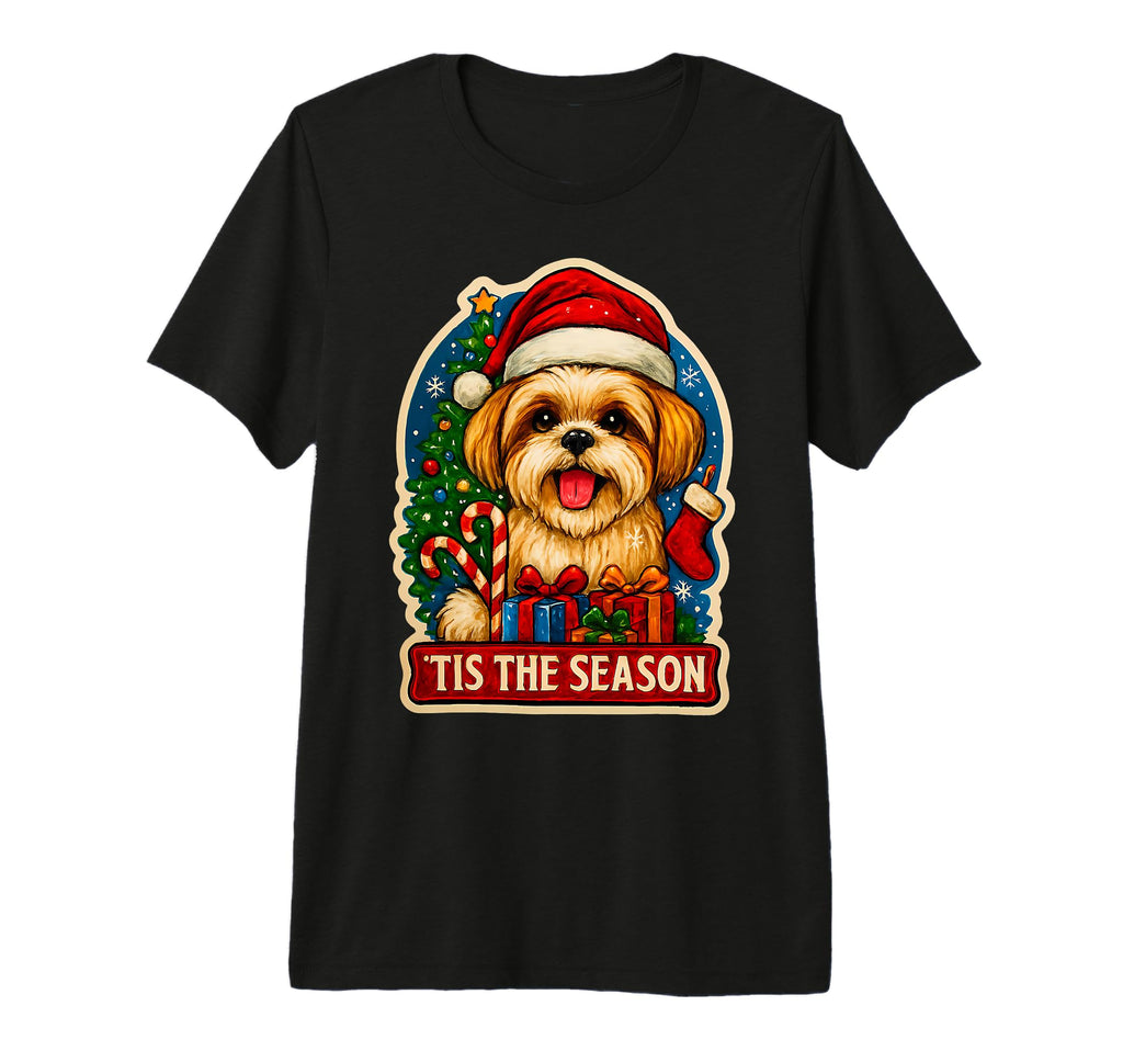 Tis Season Shih Tzu Tree Mom Dad Owner T-Shirt - Trendy Graphic Men Women - T-Shirt, Sweatshirt, Hoodie