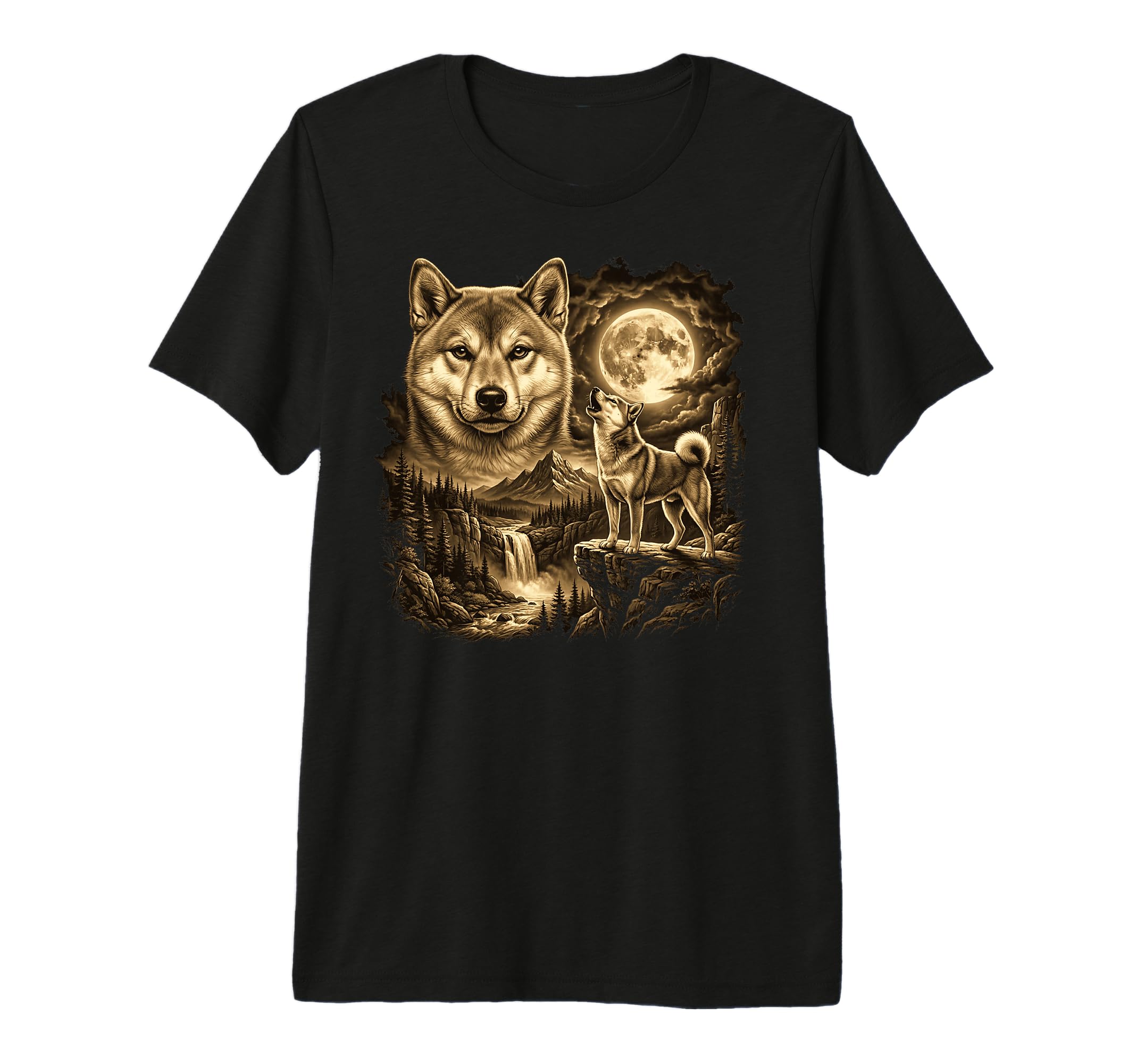 Shiba Inu Full Moon Shiba Inu Mom T-Shirt - Casual Everyday Wear Men Women - T-Shirt, Sweatshirt, Hoodie