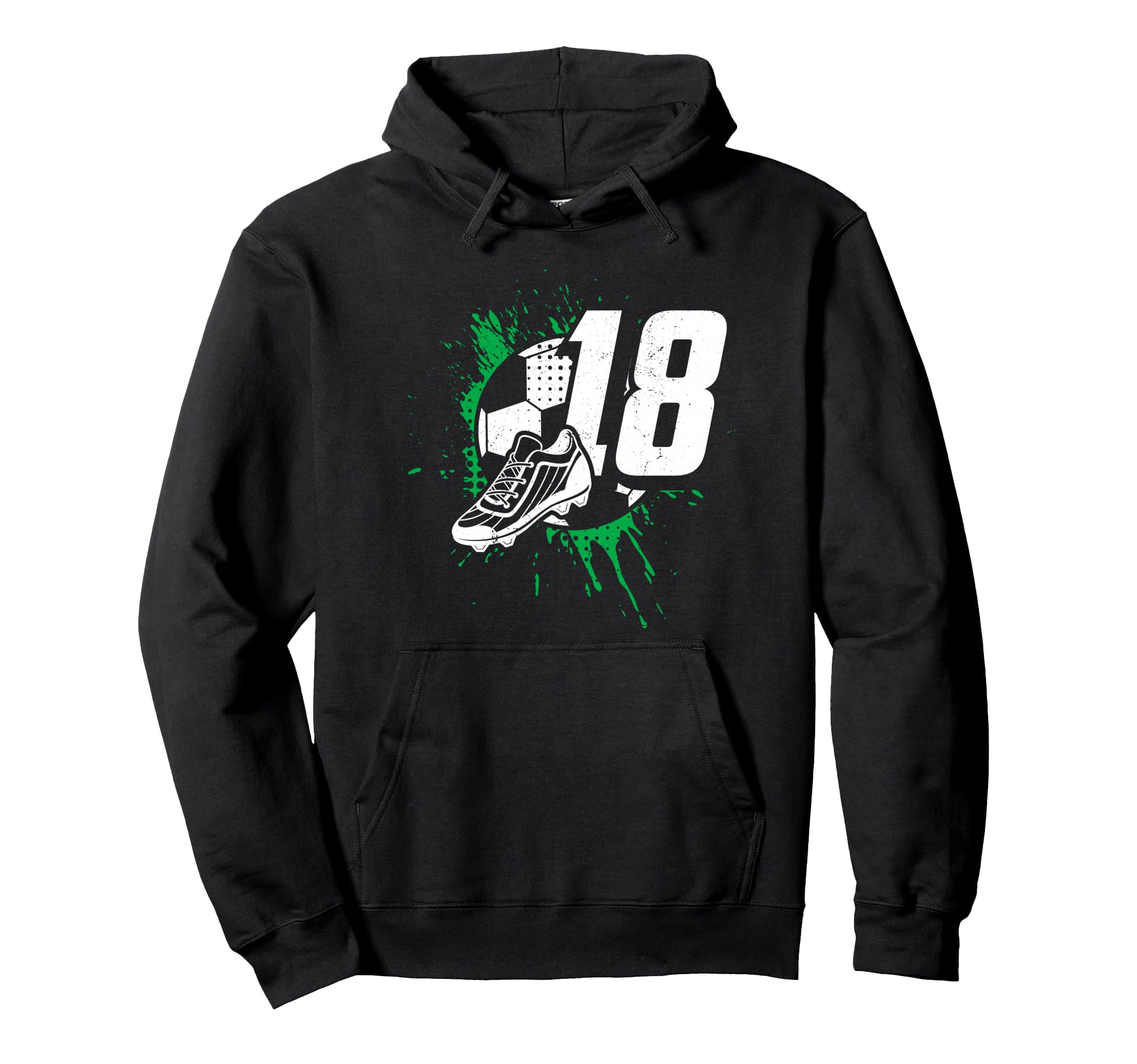 18Th Birthday Soccer Player Football Hoodie - Custom Art Print for Adults - T-Shirt, Sweatshirt, Hoodie