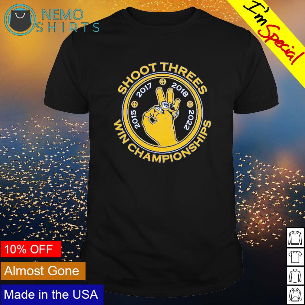 Warriors shoot threes win championships - Adult & Kids T-Shirts, Sweatshirts & Hoodies apparel design preview 1