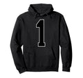 1 Black Sports Team Number Fan Hoodie - Aesthetic Graphic for Adults - T-Shirt, Sweatshirt, Hoodie