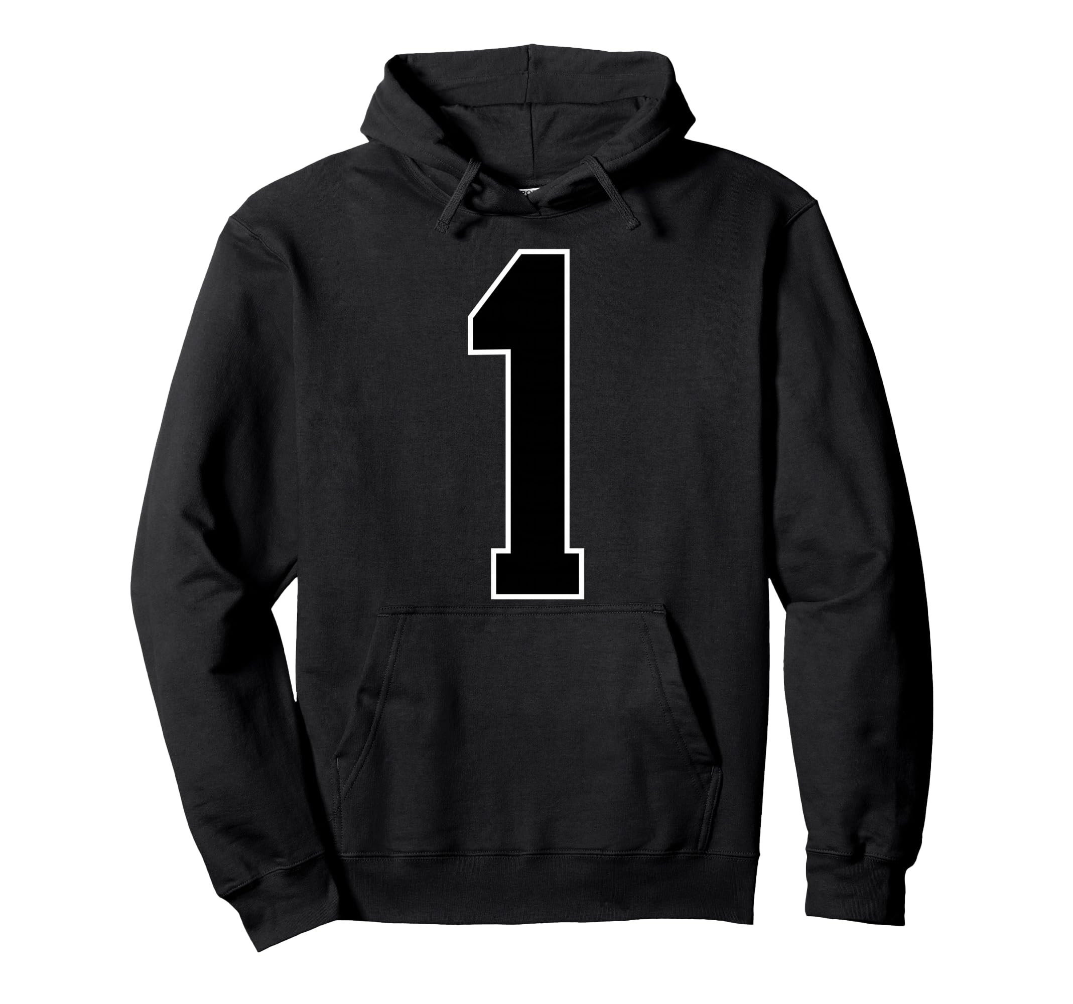 1 Black Sports Team Number Fan Hoodie - Aesthetic Graphic for Adults - T-Shirt, Sweatshirt, Hoodie