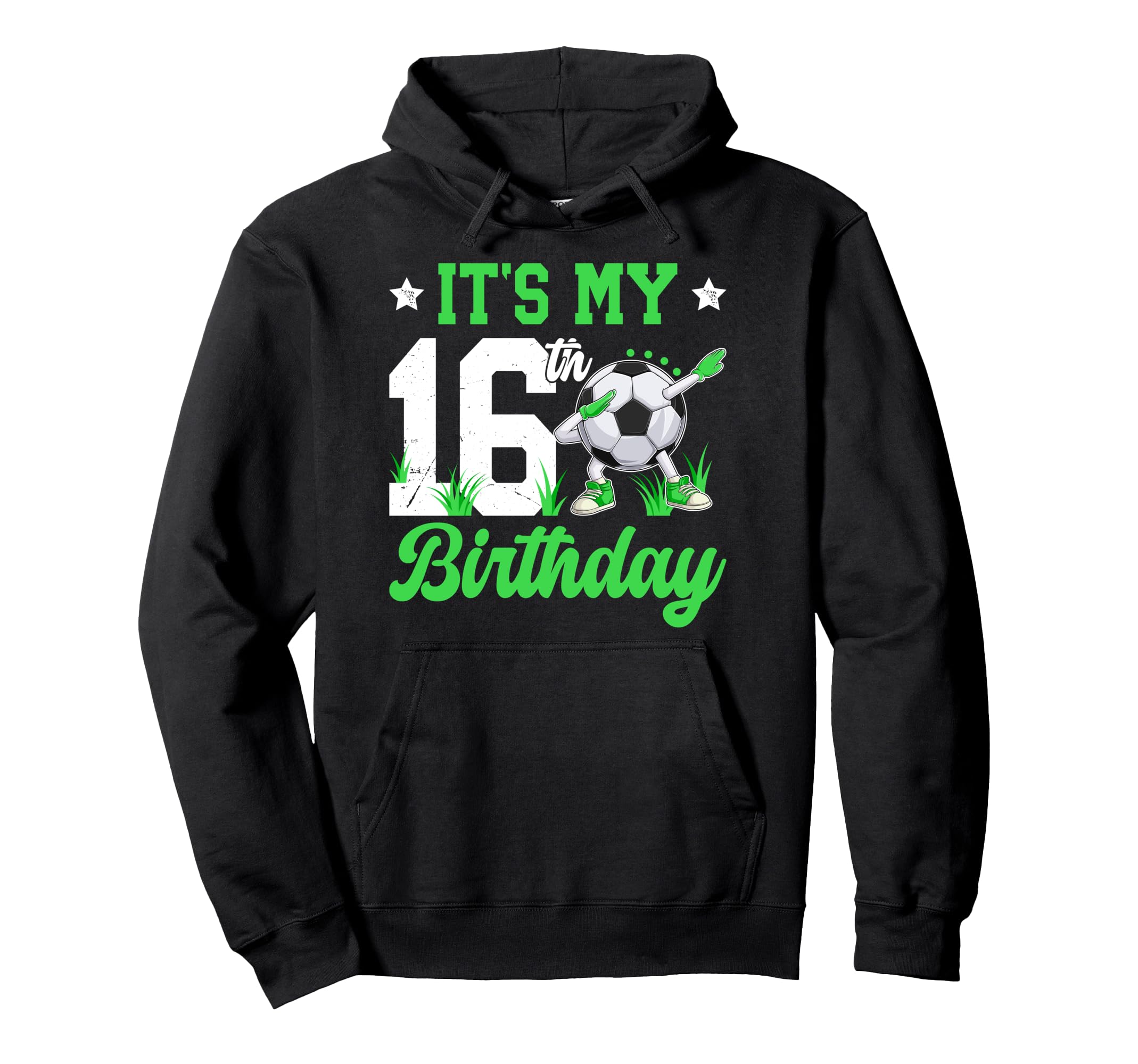 16Th Soccer Birthday Party 16 Year Old Hoodie - Graphic Print for Adults - T-Shirt, Sweatshirt, Hoodie
