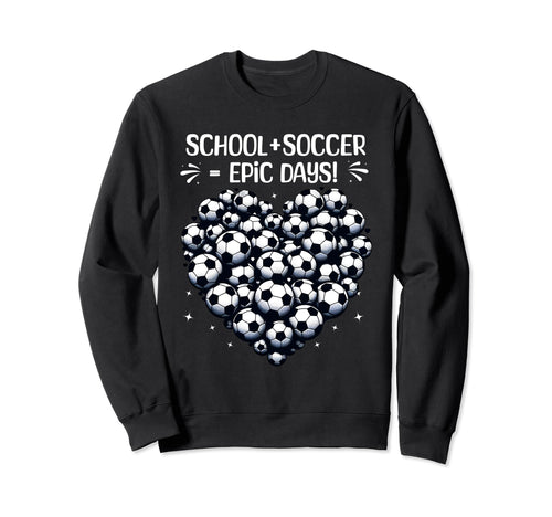 100 Days School Soccer Heart Love Sweatshirt - Fun Novelty Design Unisex - T-Shirt, Sweatshirt, Hoodie