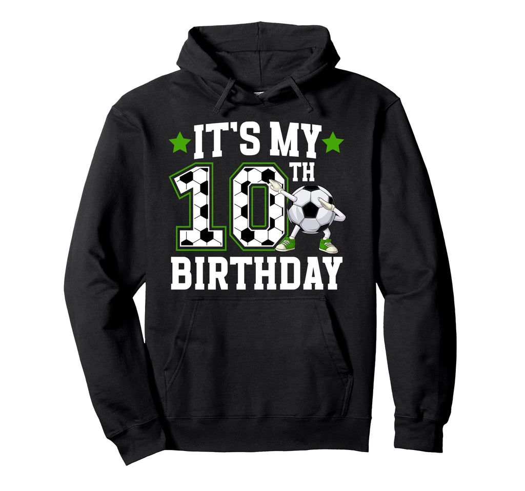 10Th Soccer Birthday Party 10 Year Old Hoodie - Graphic Print Unisex - T-Shirt, Sweatshirt, Hoodie