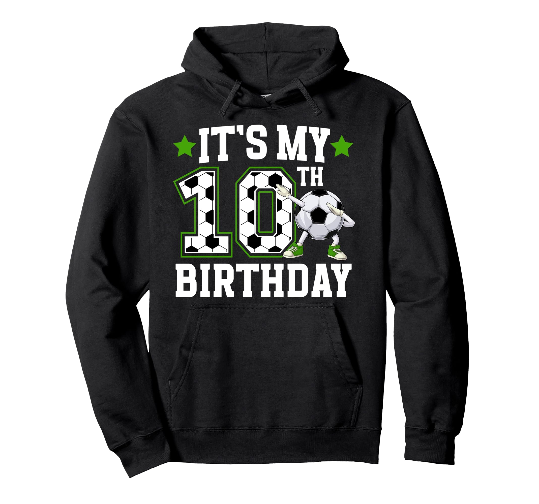 10Th Soccer Birthday Party 10 Year Old Hoodie - Graphic Print Unisex - T-Shirt, Sweatshirt, Hoodie
