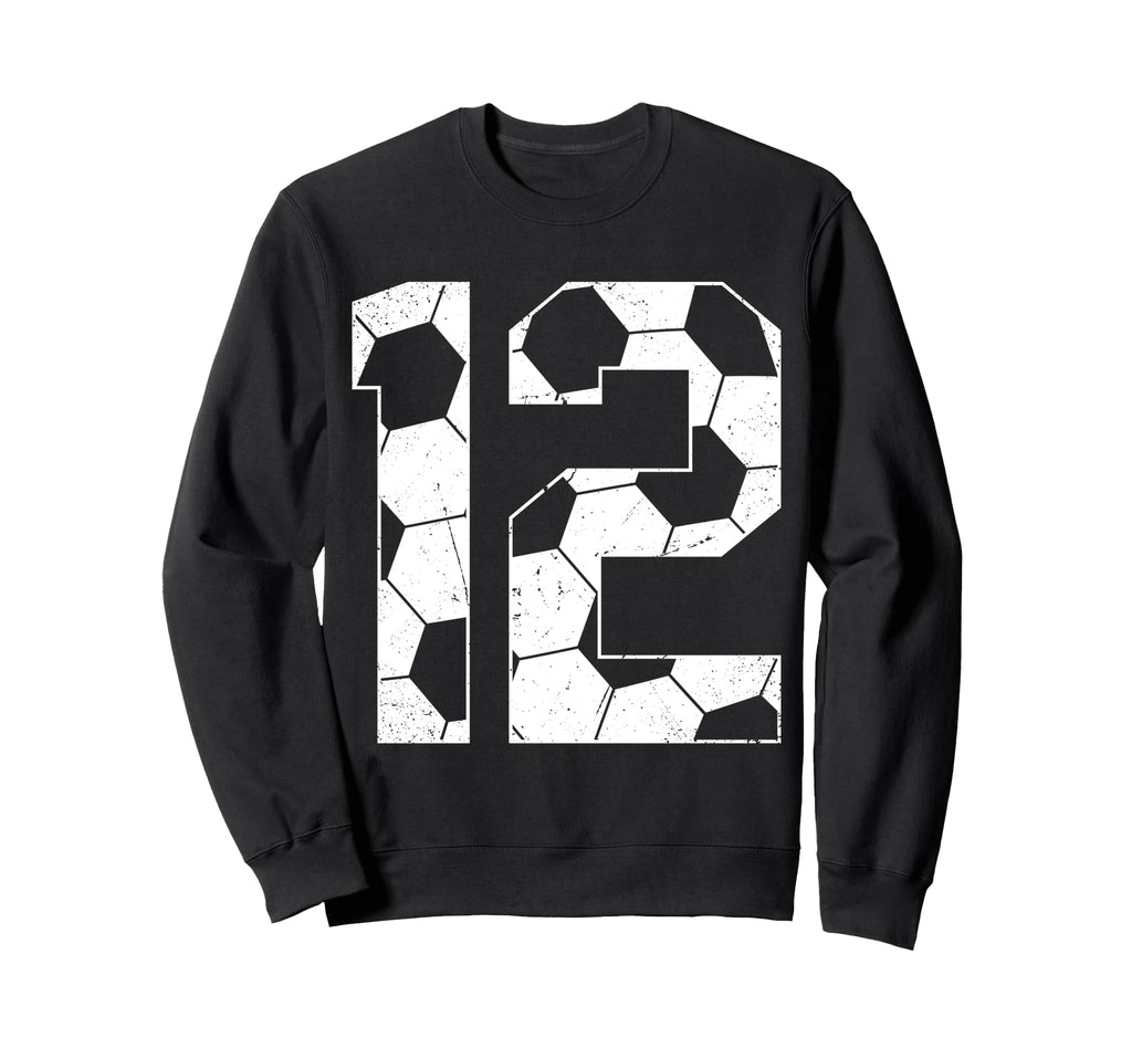 12Th Birthday Soccer Player Football 12 Sweatshirt - Graphic Print Unisex - T-Shirt, Sweatshirt, Hoodie