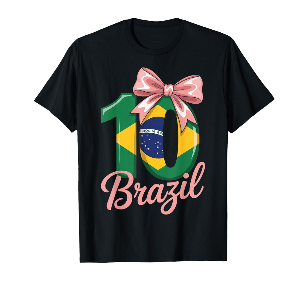 10 Brazil Birthday Number 10 Soccer T-Shirt - Custom Art Print Men Women - T-Shirt, Sweatshirt, Hoodie