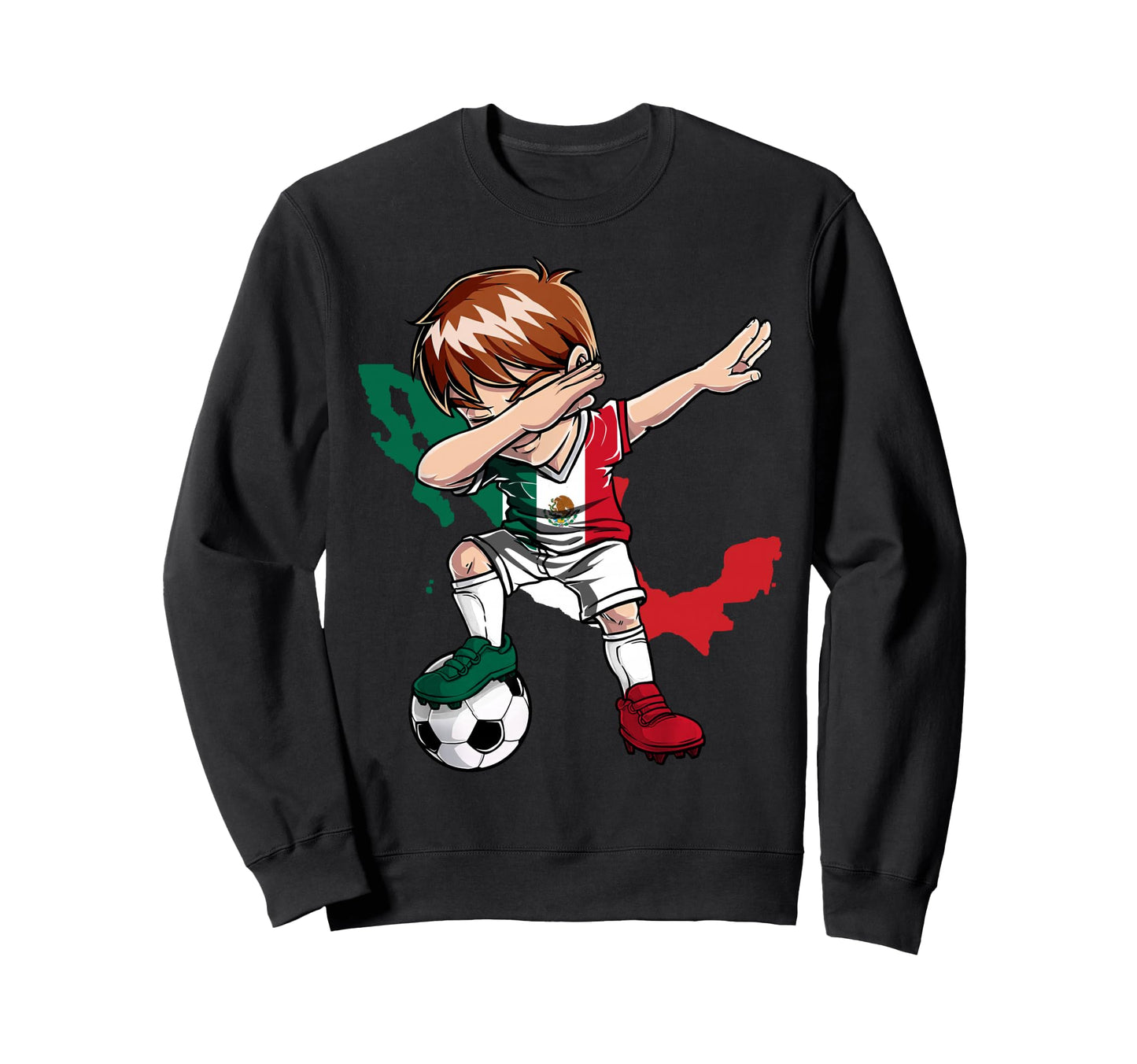 Dabbing Soccer Mexico Jersey Sweatshirt - Custom Art Print Men Women - T-Shirt, Sweatshirt, Hoodie