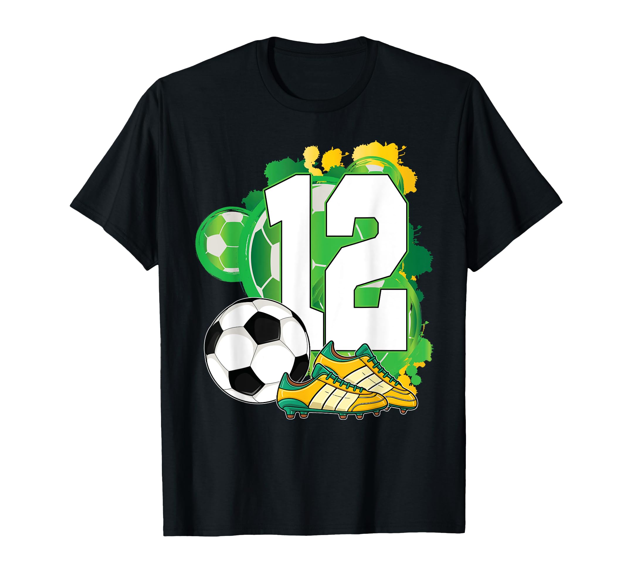 12Th Birthday Soccer Theme Party 12 T-Shirt - Custom Art Print Men Women - T-Shirt, Sweatshirt, Hoodie