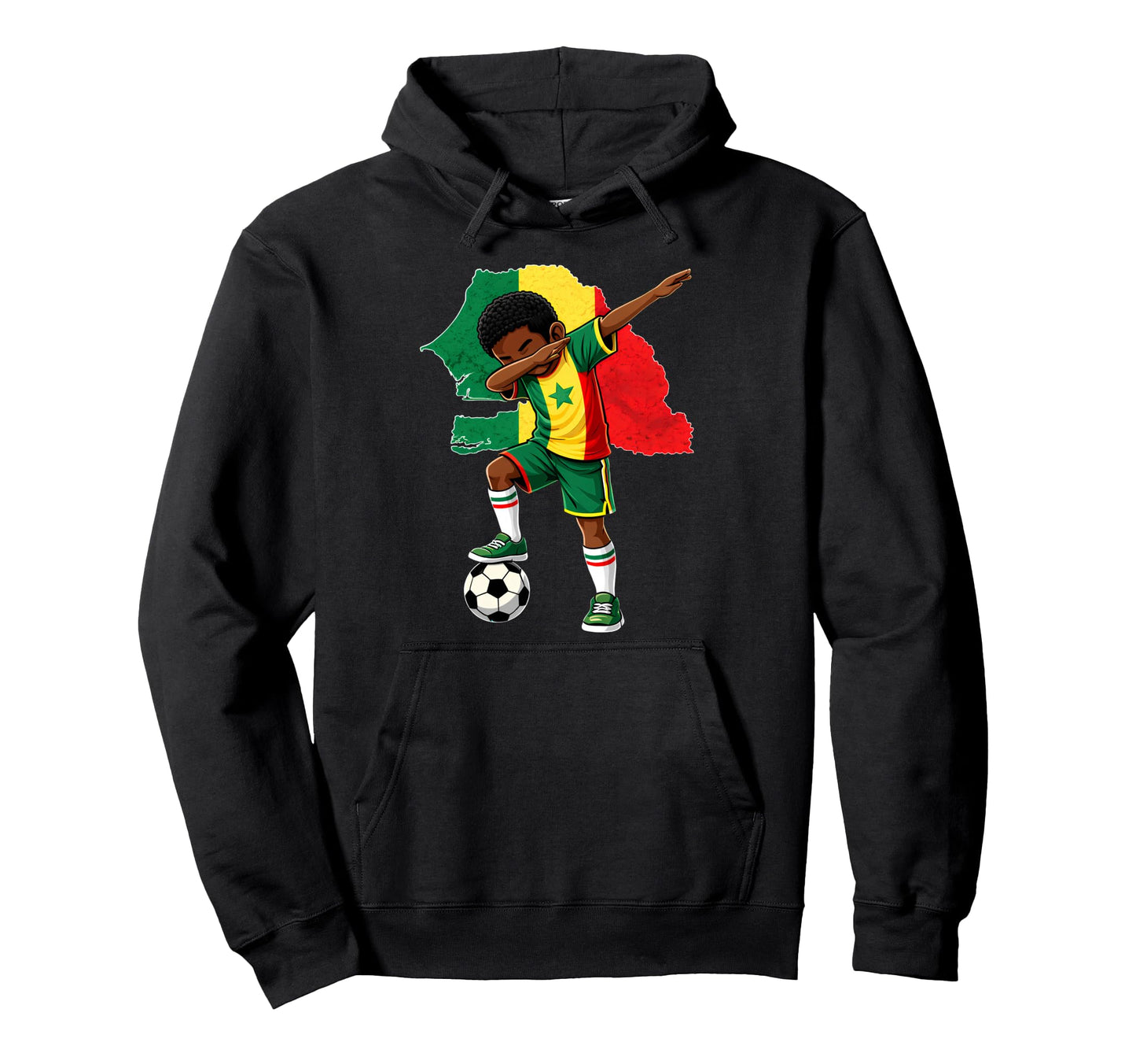 Dabbing Soccer Senegal Jersey Senegalese Hoodie - Trendy Graphic Unisex - T-Shirt, Sweatshirt, Hoodie