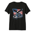 American Flag Trucker Dad Big Rig Trailer T-Shirt - Unique Graphic Unisex - T-Shirt, Sweatshirt, Hoodie
