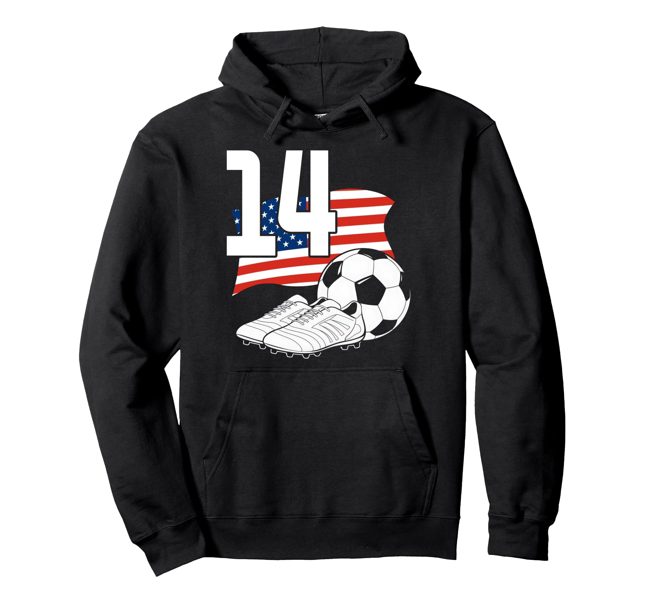 14 Soccer Birthday Gift Soccer Fan Hoodie - Trendy Graphic for Adults - T-Shirt, Sweatshirt, Hoodie