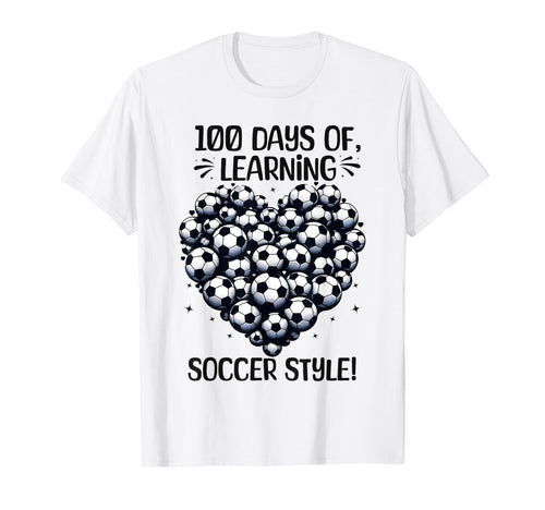 100 Days School Soccer Heart Love T-Shirt - Fun Novelty Design Men Women - T-Shirt, Sweatshirt, Hoodie