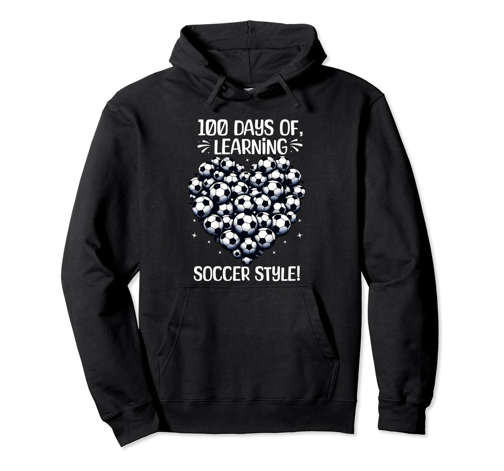 100 Days School Soccer Heart Love Hoodie - Minimalist Print for Adults - T-Shirt, Sweatshirt, Hoodie