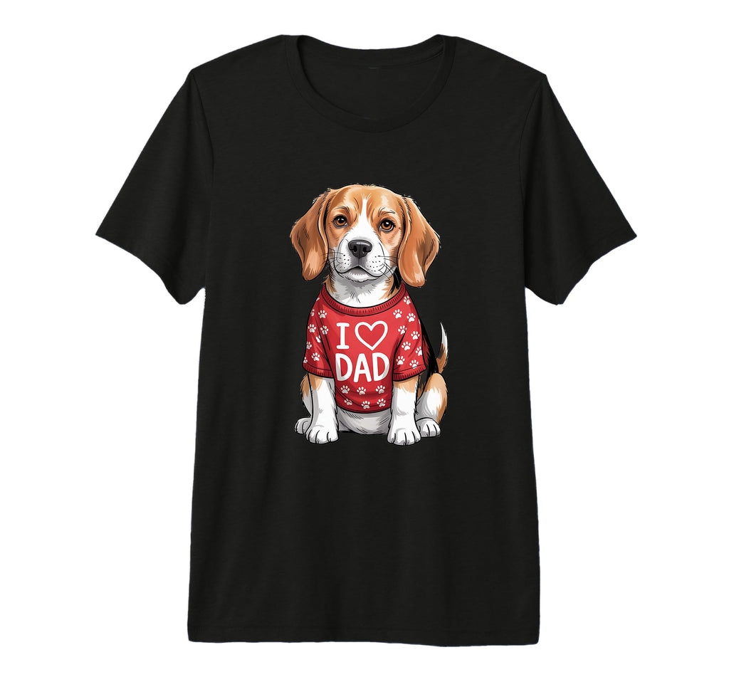 Beagle Wearing Red Paw Prints Text T-Shirt - Aesthetic Graphic for Adults - T-Shirt, Sweatshirt, Hoodie