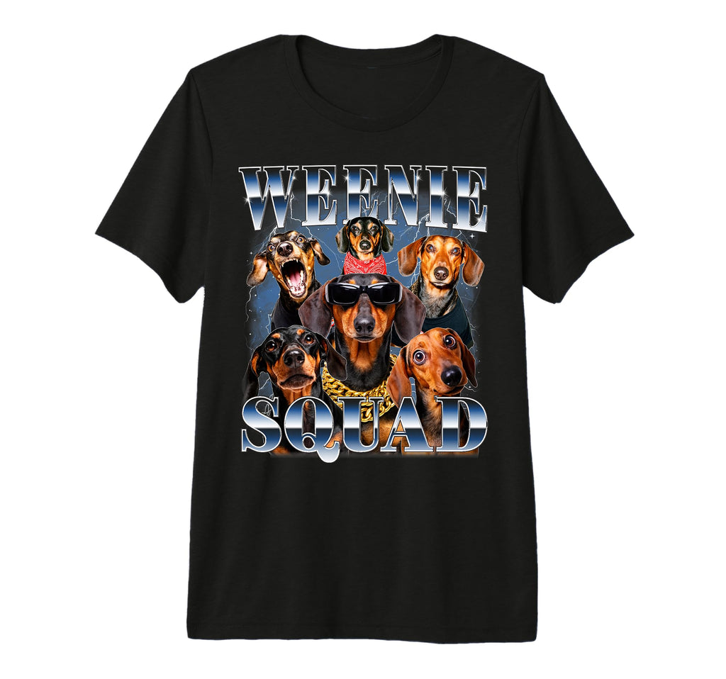 Weenie Squad 90S Dachshund Mom Dad T-Shirt - Novelty Apparel for Adults - T-Shirt, Sweatshirt, Hoodie