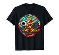 Santa Playing Soccer Colorful Costume T-Shirt - Trendy Graphic for Adults - T-Shirt, Sweatshirt, Hoodie