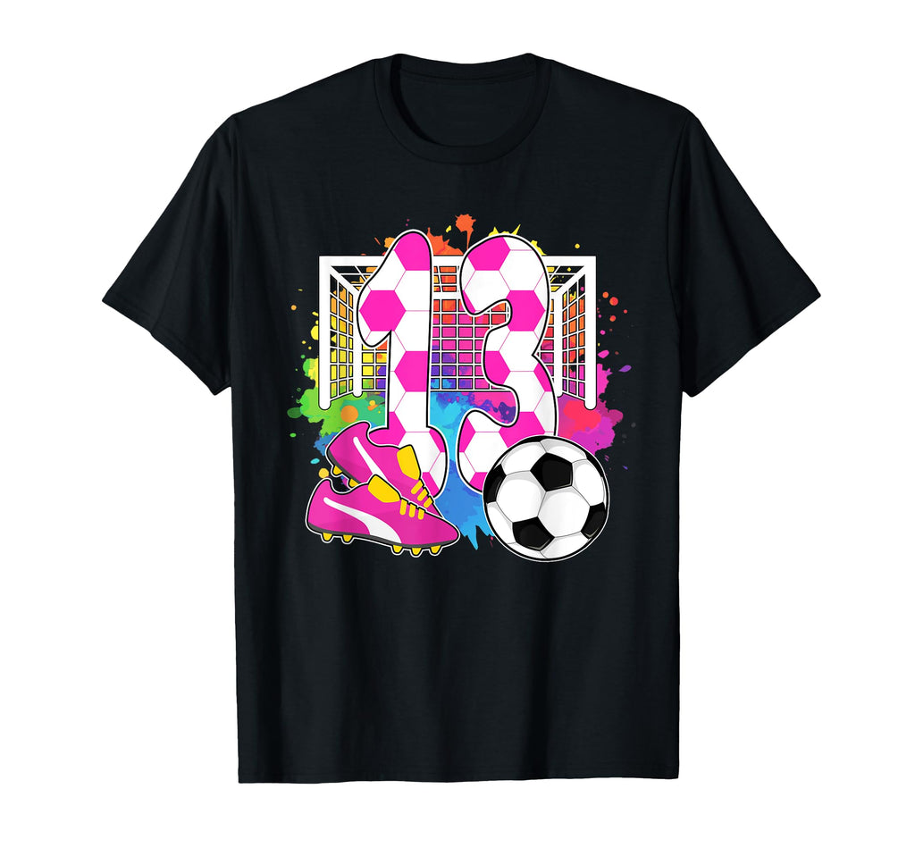13 Years Old Birthday 13Th Birthday Soccer T-Shirt - Unique Graphic Unisex - T-Shirt, Sweatshirt, Hoodie
