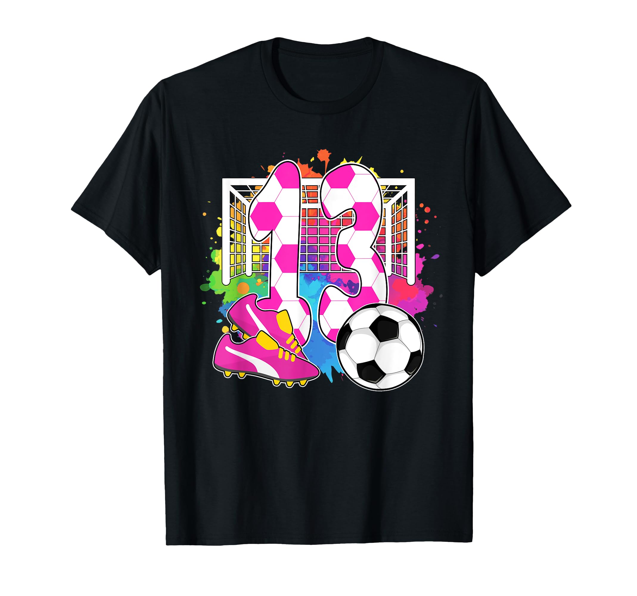 13 Years Old Birthday 13Th Birthday Soccer T-Shirt - Unique Graphic Unisex - T-Shirt, Sweatshirt, Hoodie