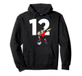 12 Soccer Birthday Gift Soccer Fan Sports Hoodie - Unique Graphic Unisex - T-Shirt, Sweatshirt, Hoodie